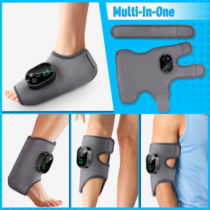 Electric 3-in-1 Ankle, Calf & Wrist Vibration Heated Massager