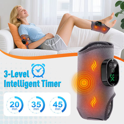 Electric 3-in-1 Ankle, Calf & Wrist Vibration Heated Massager