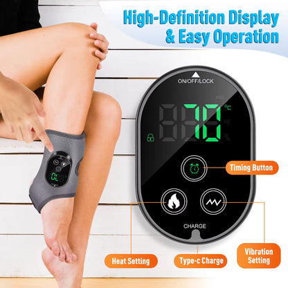 Electric 3-in-1 Ankle, Calf & Wrist Vibration Heated Massager