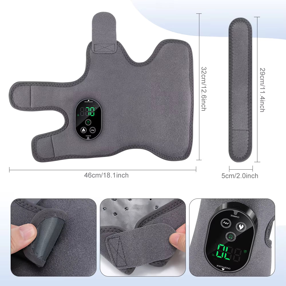 Electric 3-in-1 Ankle, Calf & Wrist Vibration Heated Massager