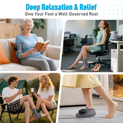 Electric 3-in-1 Ankle, Calf & Wrist Vibration Heated Massager