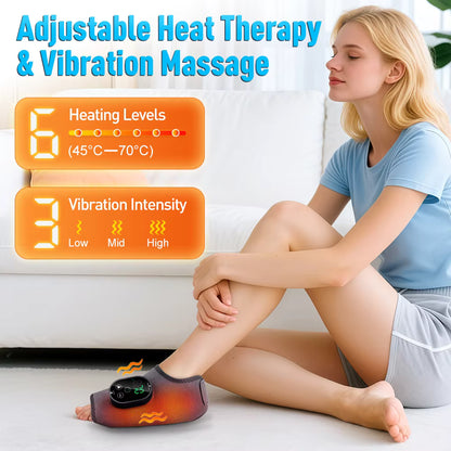 Electric 3-in-1 Ankle, Calf & Wrist Vibration Heated Massager