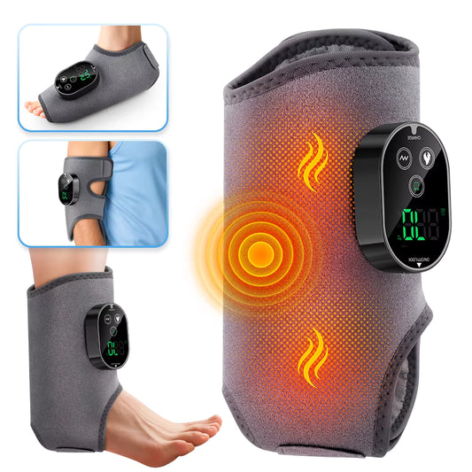 Electric 3-in-1 Ankle, Calf & Wrist Vibration Heated Massager